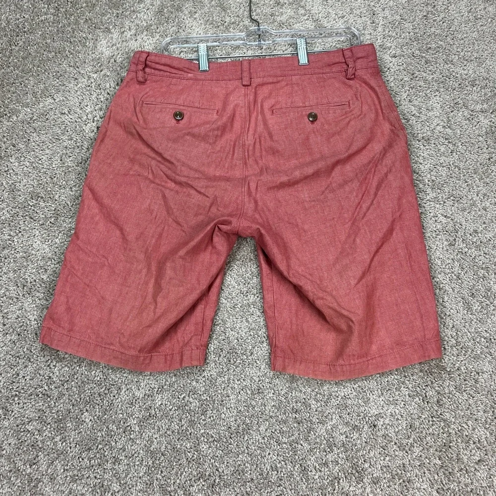 Banana Republic‎ Shorts Mens 31 Salmon Red Chino Flat Front Classic Fit Faded